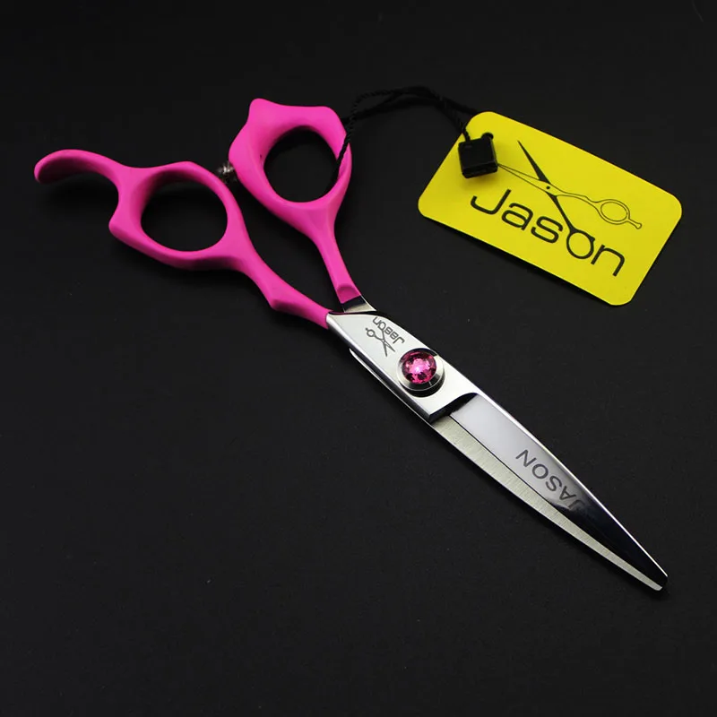 6 дюймов 440C розовая ручка прямые ножницы розовый бриллиант ПЭТ грумер средство для волос режущий инструмент парикмахерский инструмент профессиональный