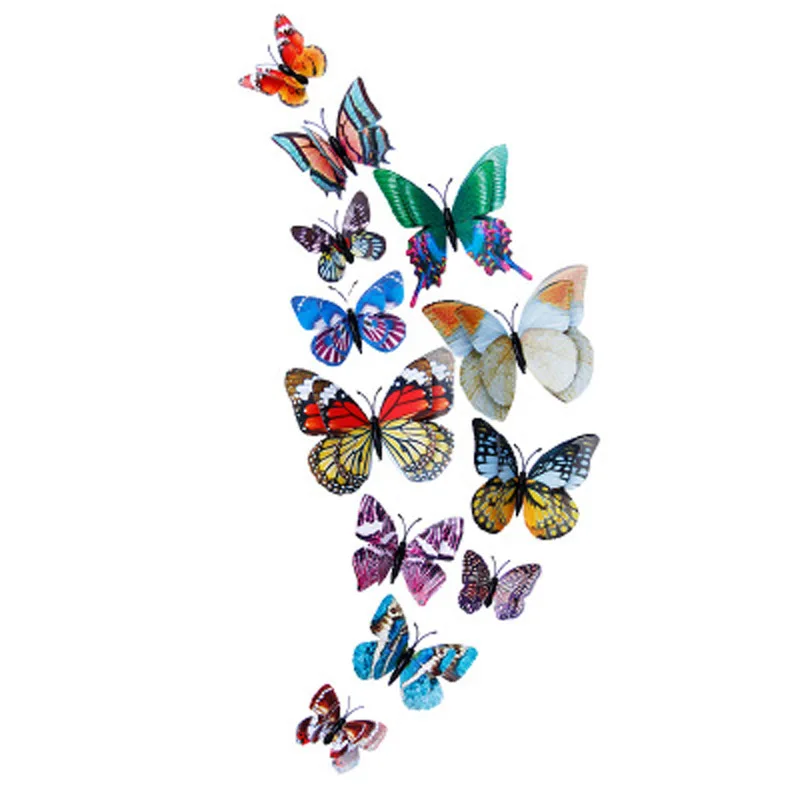 

New 12Pcs Butterfly Wall Stickers Home Decoration Colorful Night Lights Living Room Child Bedroom Wall Decor DIY Wall Decal