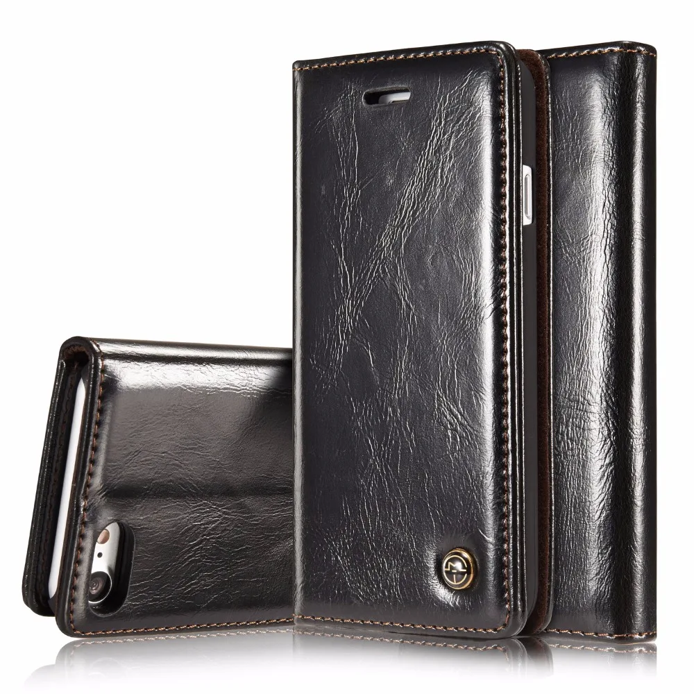 

For iPhone 7 Case For iPhone 6 Plus Magnetic Case CaseMe Luxury PU Leather Flip Case With Card Slots For iPhone 5 SE Coque 6S P