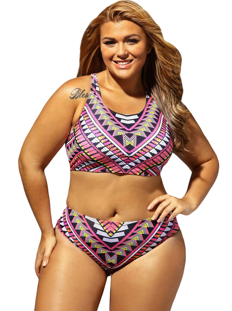 

New Trendy Women Sexy Swimwear Bikinis Set Swimsuit Beachwear Geometric Design Two-piece Lady Bikinis Bathing Suit maillot