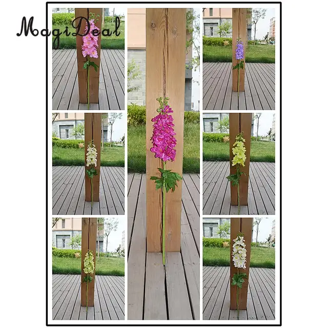 MagiDeal Artificial Silk Delphinium Flowers Leaves Plant Home Table Christmas Arrangement Dining Room Office Wedding Party MagiDeal Artificial Silk Delphinium Flowers Leaves Plant Home Table Christmas Arrangement Dining Room Office Wedding Party