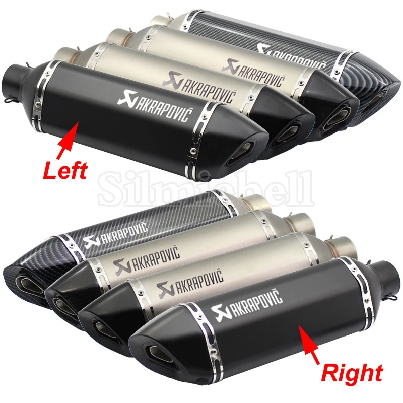 

Universal Motorcycle Exhaust Modify Akrapovic Exhaust Muffler FZ6 CBR250 CB600 MT07 ATV Dirt Pit Bike Exhaust Inlet 51mm 61mm