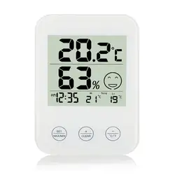 Цифровой термометр гигрометр электронный ЖК-измеритель температуры и влажности Метеостанция наружные часы в помещении