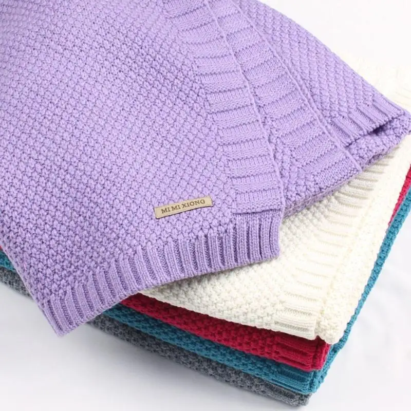 Детское одеяло вязаное для новорожденных пеленать обертывание мягкий малыш диван постельные принадлежности одеяло