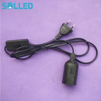 

SOLLED E27 Hanging Lamp Holder Lights Base With 1.8M Cord & On/Off Switch EU Plug (Black)