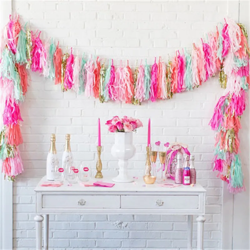 Zilue 20 Tassel /set Paper Garland Wall Decoration Paper Tassel Set