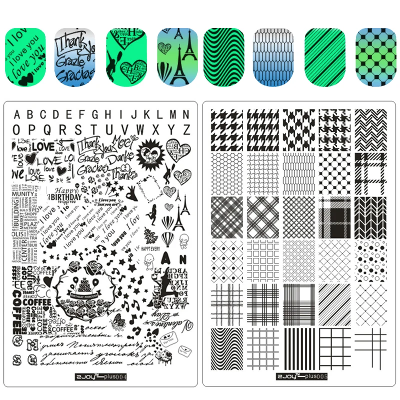 

1Pcs Big Size Nail Stamping Plates Image Rectangle Nail Stencil for Nail Art Templates Manicure Nail Stamp Tools