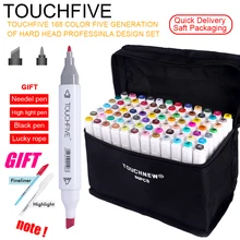 TouchFIVE 30/40/60/80/168 набор цветных маркеров с двойным наконечником, спиртовая основа, хорошее смешивание чернил, профессиональное качество для рисования скетчей, манги, аниме