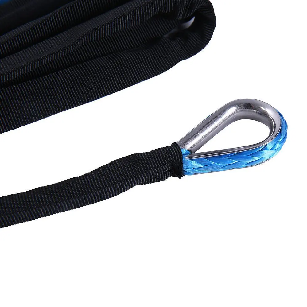 الأزرق 6 ملليمتر * 15 متر الاصطناعية ونش حبل ، atv الونش الخط 6 ملليمتر ، 4x4 الطرق الوعرة repalcement ونش كابل ، كابل السحب