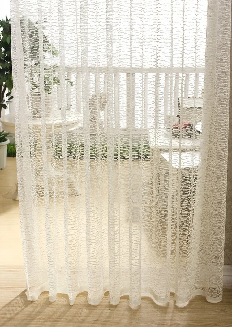 Европейский стиль шторы прозрачное окно тюль вышитые мороженое волны для гостиной чистый белый цвет вуаль wp107#30