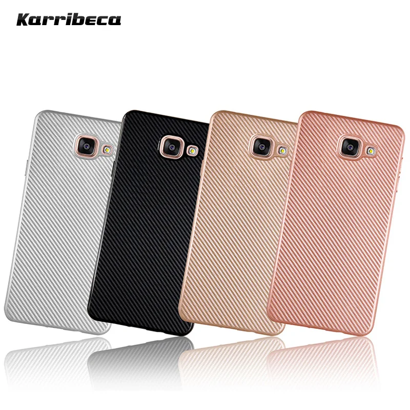 Carbon fiber silicone case for samsung galaxy a5 2016 SM