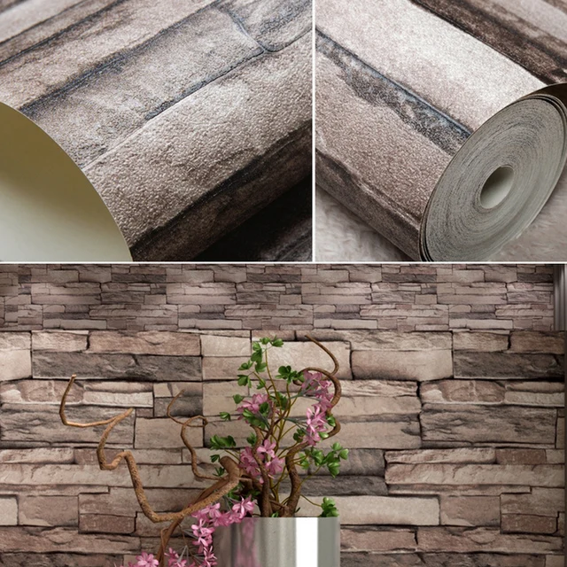 Vintage Faux Stone Brick Wallpaper Removable Wall Vintage Faux Stone Brick Wallpaper Removable Wall Pattern Room Decoration Background