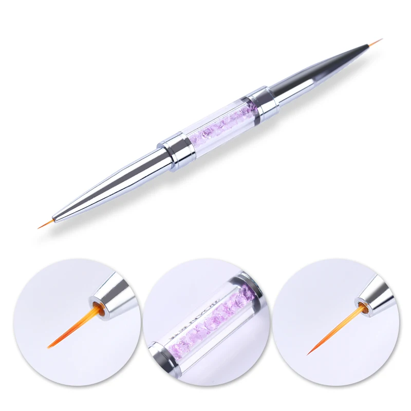 

Double-ended Nail Art Liner Brush Ultra-thin Line Drawing Pen Rhinestone Nail Art Manicure Tool