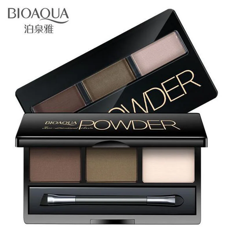 BIOAQUA Brand Professional Kit Eyebrow Powder + Wax Palette Makeup Shadow Enhancer Brush | Красота и здоровье