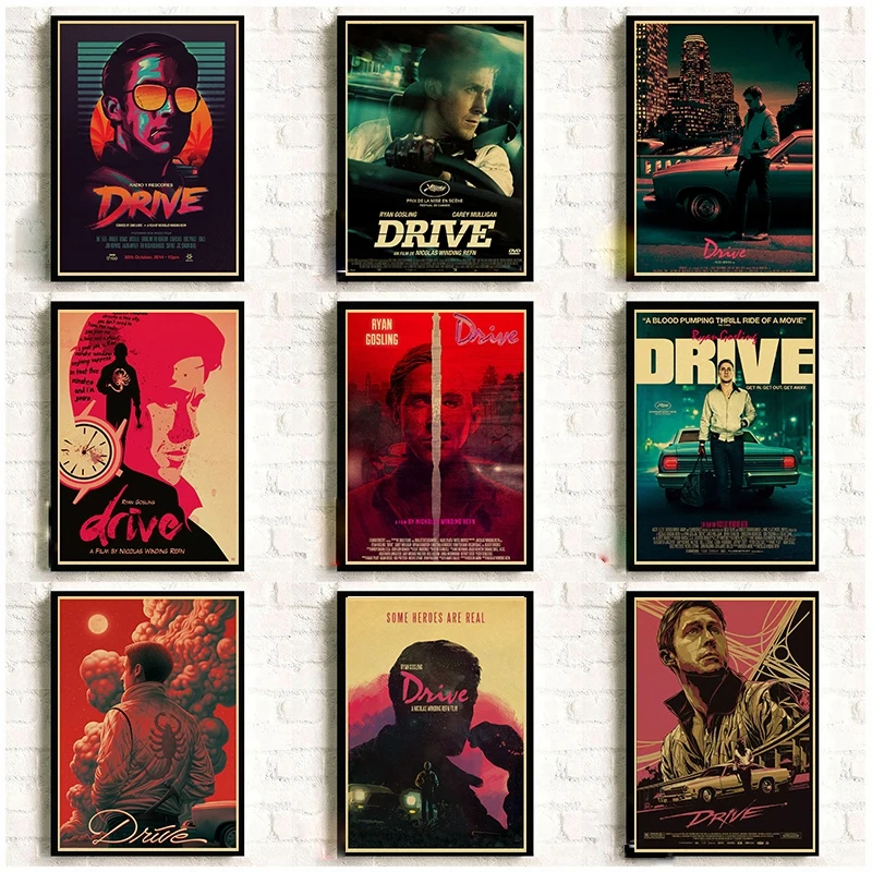 N//P Filmplakat Drive Ryan Gosling Filmplakat Leinwandplakat Gedruckte Wandplakate Art Home Room Painting Wandbild Dekoration 50 70Cm Rahmenlos