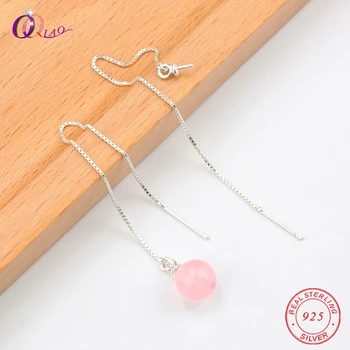 

90mm 925 sterling silver box Line Chain Earring Supplies for Crystal Beads silver Ear Threads For Jewelry Earring making A pair