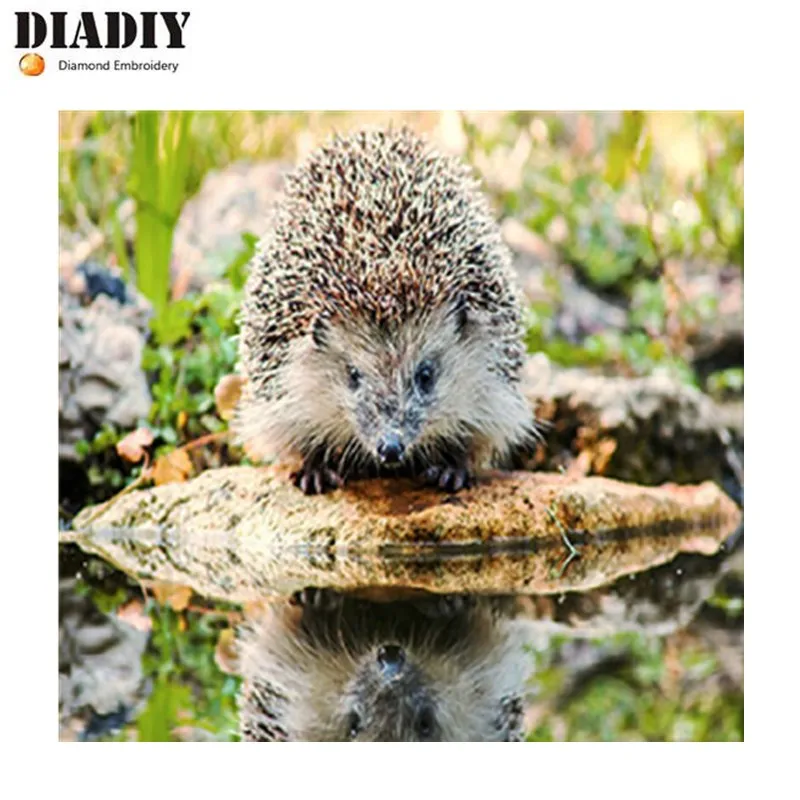 

Diy diamond painting animal Handmade cross stitch kit full Diamond embroidery Hedgehog square Diamond Mosaic pasted painting