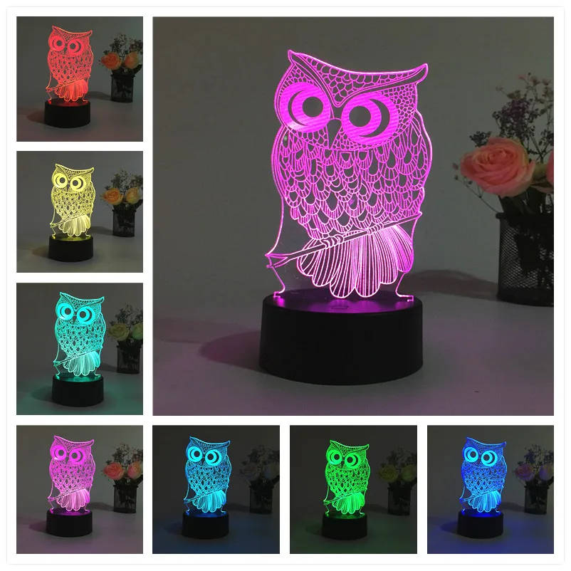  Shark Led Table Lamp 3d Touch Control Night 7 Colors Change Usb Led Desk Table Light Lamp Power Ban