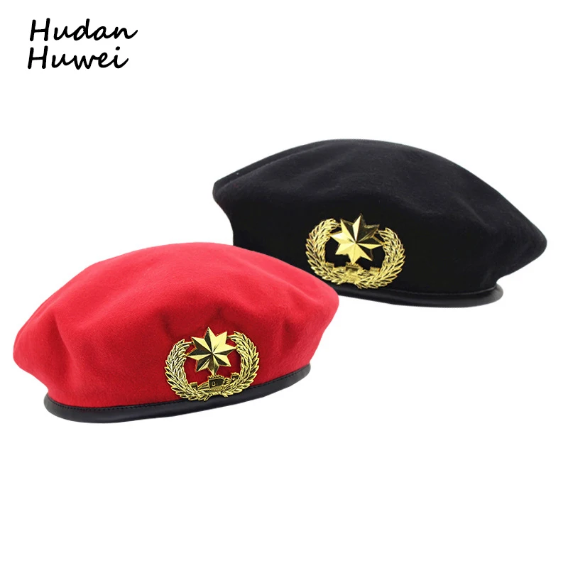 

Autumn Winter Wool Felt Berets for Men Women Fashion European US Army Caps British Style Sailor Hats Security Cap for Unisex