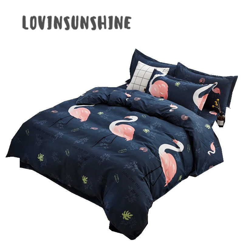 

LOVINSUNSHINE Duvet Cover Set Bed Sheet Duvet Cover Flamingo bedding Set Bedding Queen Size AB#11