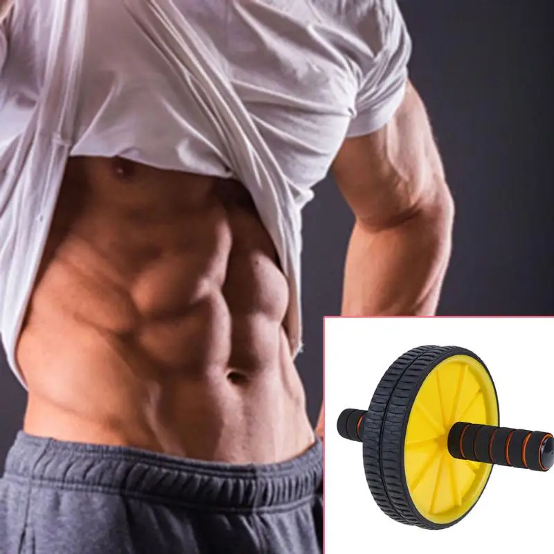 

Gym Equipment Double-wheeled Ab Abdominal Wheel Roller Crossfit Fitness Gymnastic Wheel for Body Building Home Gym Equipment