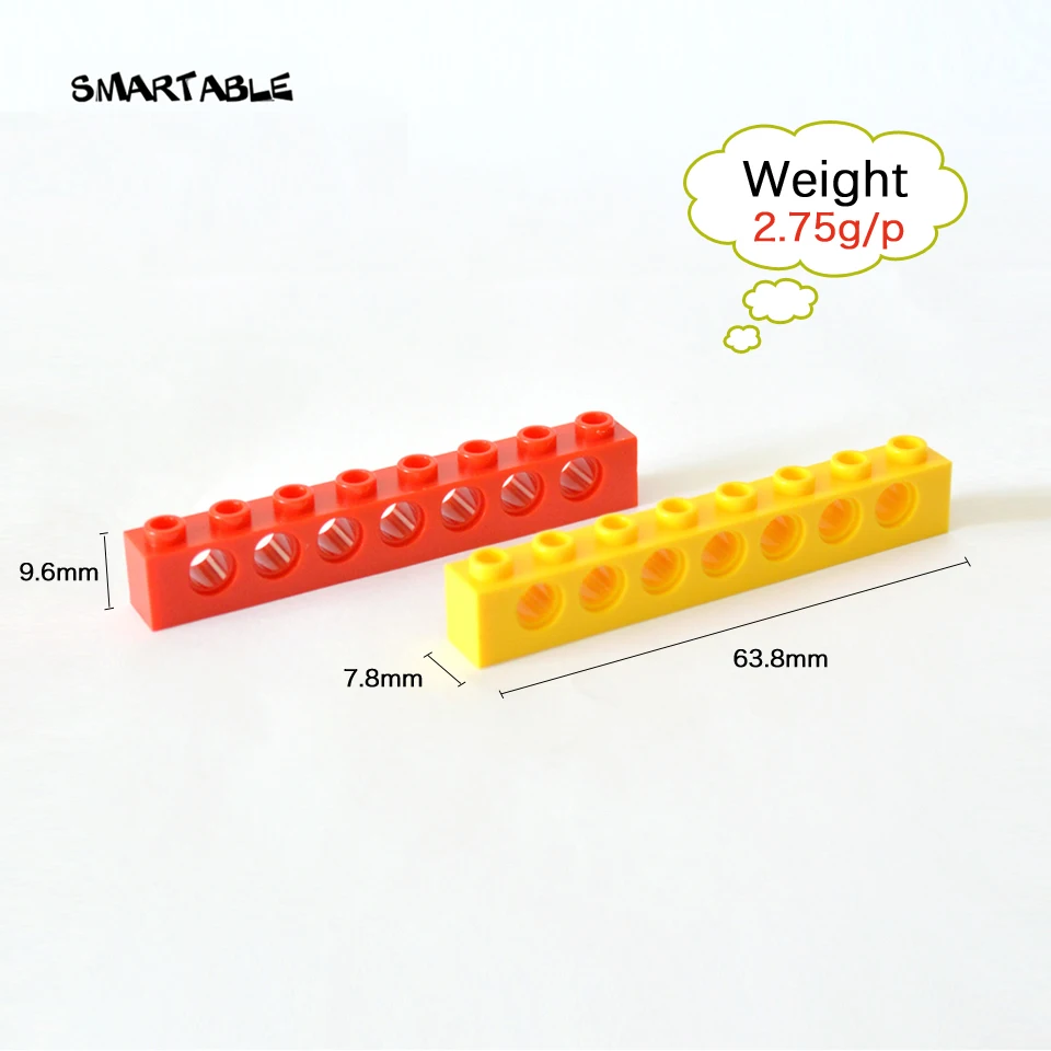 Строительные блоки Smartable Technic 1x8 с отверстиями детали MOC креативные игрушки