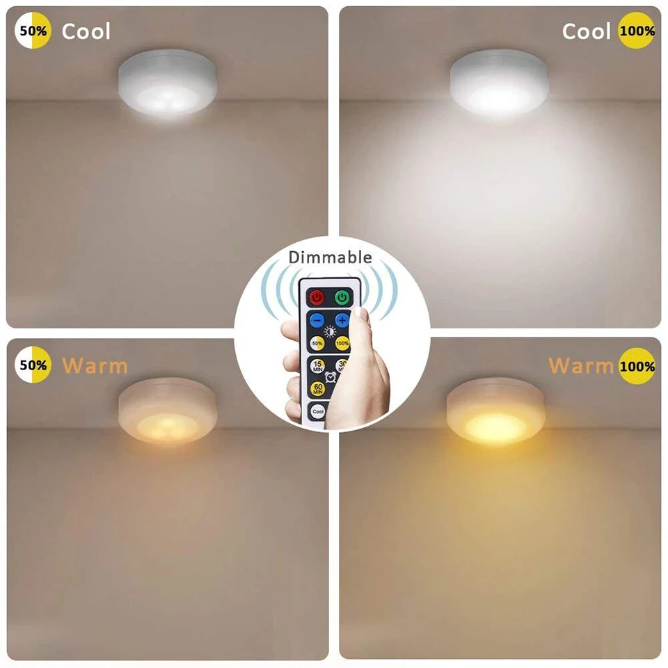 Xsky Under Cabinet Light Wireless Dimmable Touch Sensor LED Night Lamps Battery Power Remote Contro - 32946005725