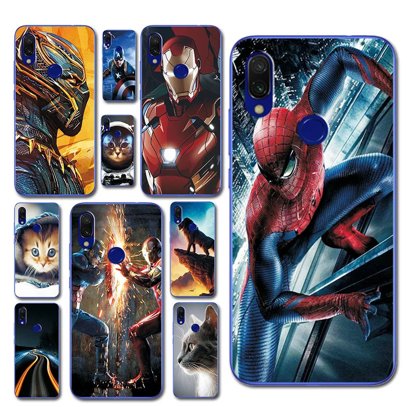 

Starry Sky Phone Bags For Xiaomi Redmi 7 6.26'' Spiderman Captain America Case Cover Fantasy Brilliant Fundas For Xiaomi Redmi 7