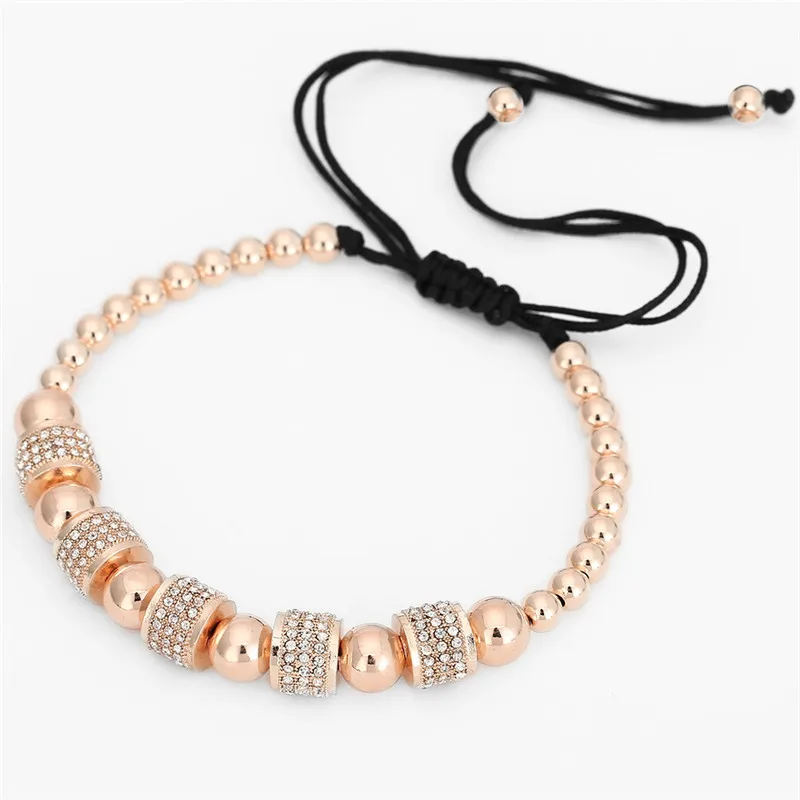 NADEEM Fashion Gold Color Full CZ Charm Anil Arjandas Bracelet Micro Pave Setting Czech Braiding Men Women Macrame Bead Bracelet