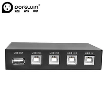 Dorewin High Speed USB Printer Sharing Switcher 2 Port 4 Port USB 2.0 Printing Cable Converter 1×2 1×4 Switch for comptuer