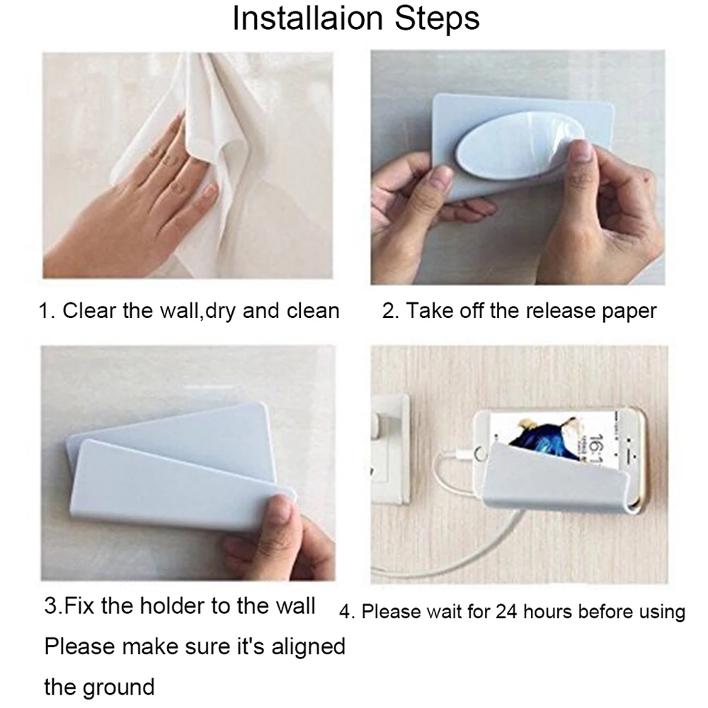 Wall-Mount-Mobile-Phone-Holder-with-Adhesive-Strips-Charging-Charger-Holder-Stand-For-iPhone-XR-XS(5)