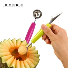 HOMETREE Roestvrije Watermeloen Graven Bal Scoop Vleesmes Fruit Plaat Snijden Bloem Mes Keuken Accessoires H641