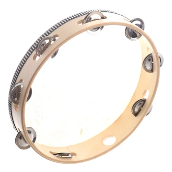 

HOT 8X 10" Musical Tambourine Tamborine Drum Round Percussion Gift for KTV Party