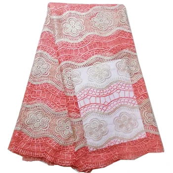 

peach net lace fabric wholesales african lace fabric 2019 high quality lace fashion african tulle fabrics embroidery 5yards