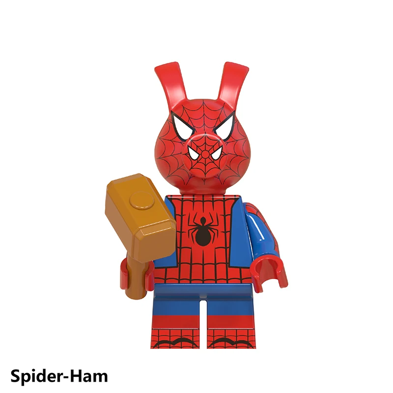 Single Sale Legoings Spiderman Action Figures into the Spider Verse Spider-Ham Miles Morales Goblin Wings Building Blocks Toys