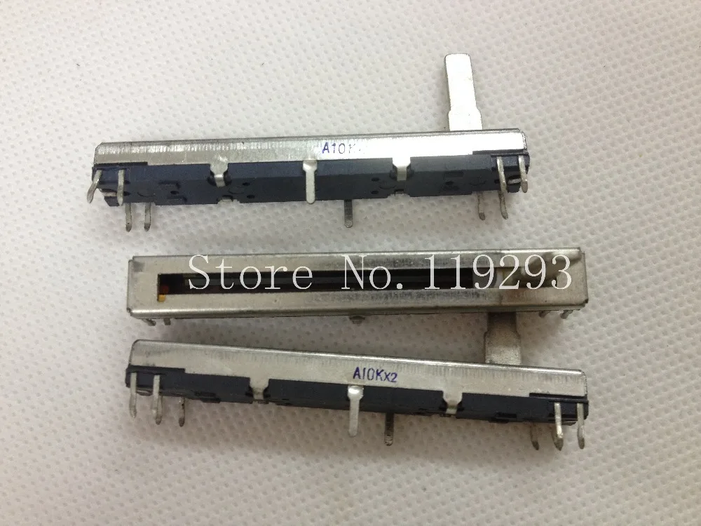 

[BELLA]6 cm sliding double potentiometer B10KX2 A10KX2-15MM--10PCS/LOT