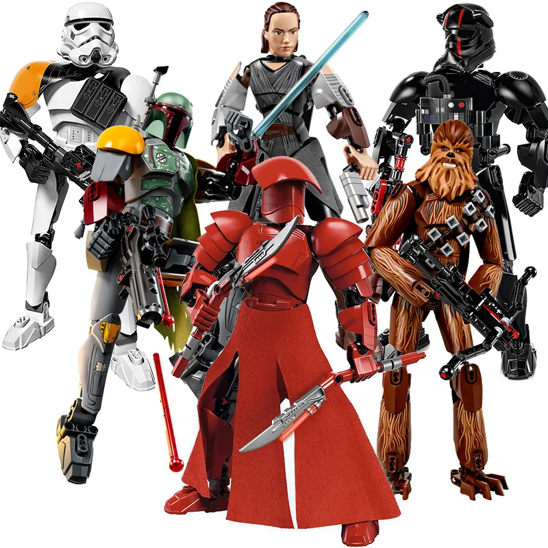 

Star Wars Last Jedi Boba Fett Chewbacca Royal Guard Rey Darth Vader Model Figure Blocks Compatible Legoe Brick Toys For Children