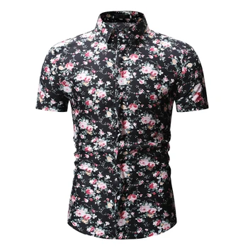 

Floral Shirts Men 2019 New Fashion Hawaiian Shirt Short Sleeved Summer Casual Men Shirt Camisa Masculina Mens Dress Shirts