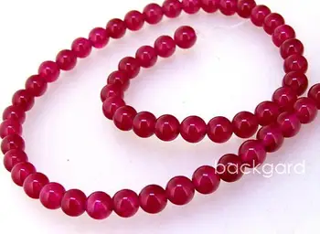 

Unique Pearls jewellery Store,Charming Red Jade Round 6mm Gemstone Loose Beads Jewelry LC3-0185