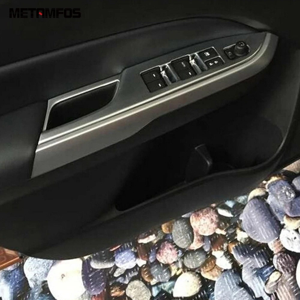 

For Suzuki Vitara Escudo 2015 2016 2017 ABS Matte Window Lift Rises Cover Trim Inside Armrest Decoration Frame Inner Accessories
