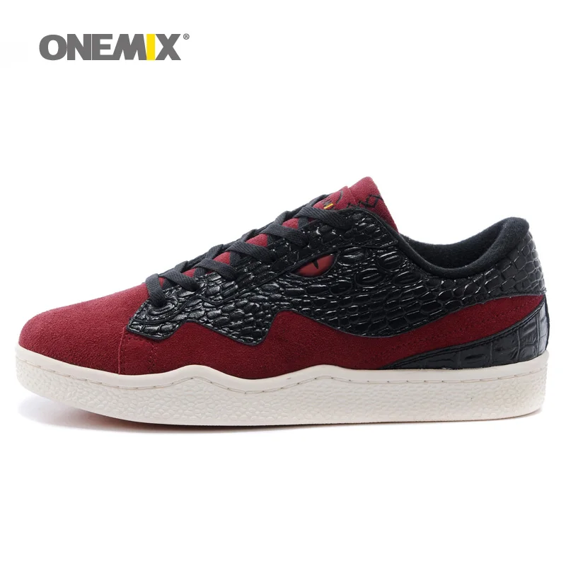 Onemix Man Cow Leather Suede Skateboarding Shoes for Men Classic Nice