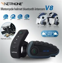 VNETPHONE V8 1200 м Bluetooth Интерком мотоциклетный шлем переговорные полный дуплекс 5 человек гарнитура NFC удаленной Управление полный дуплекс + F