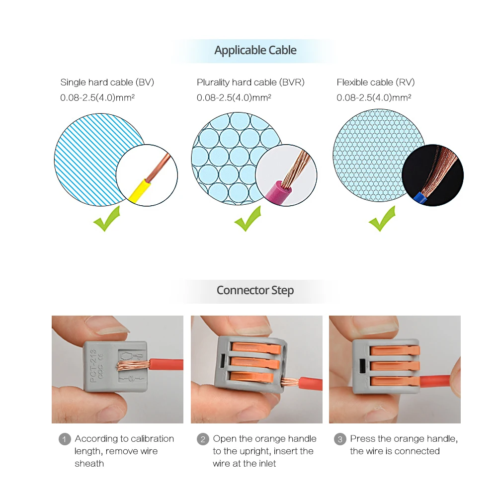 Универсальный разъем PCT-212 213 214 215 218 разъем провода SPL-2 3 компактный проводной терминал Быстрый нажимной разъем для подключения провода