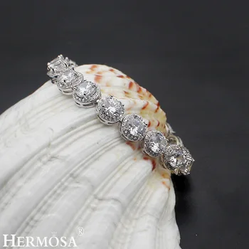

Hermosa Jewelry Sparkling Silver Color Bracelets 7" 18cm