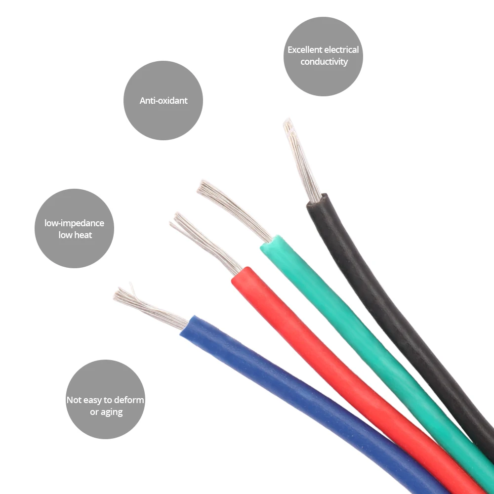 Проводной кабель 1 м 5 м 10 м 2PIN/3PIN/4PIN/5PIN светодиодный разъем Удлинитель электрический провод 22AWG для одноцветной светодиодной ленты RGBW RGB и т. Д