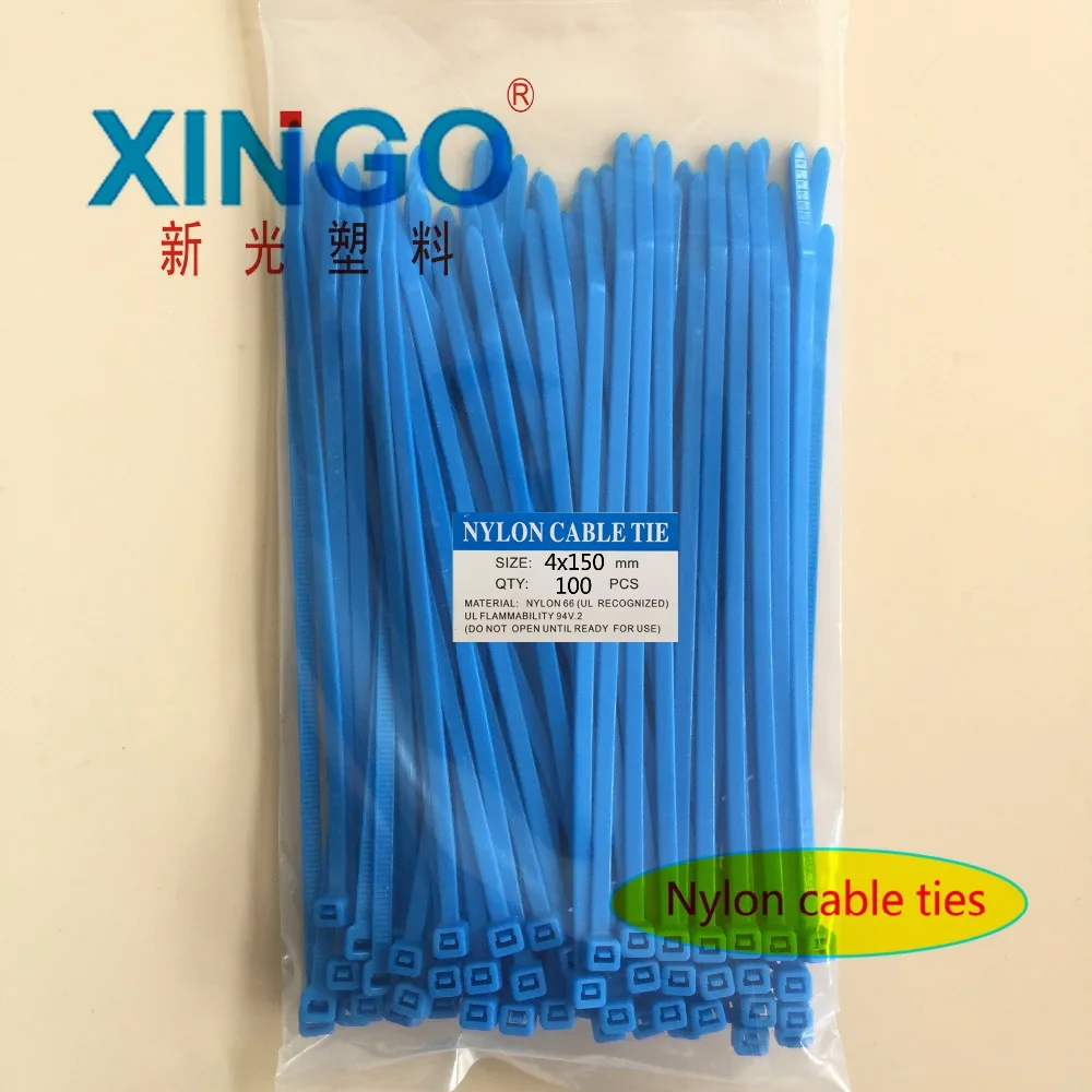 

Nylon Cable Ties 100Pcs/pack 4*150mm High Quality width 3.6mm BLUE Color Self-locking Plastic,Wire Zip Tie