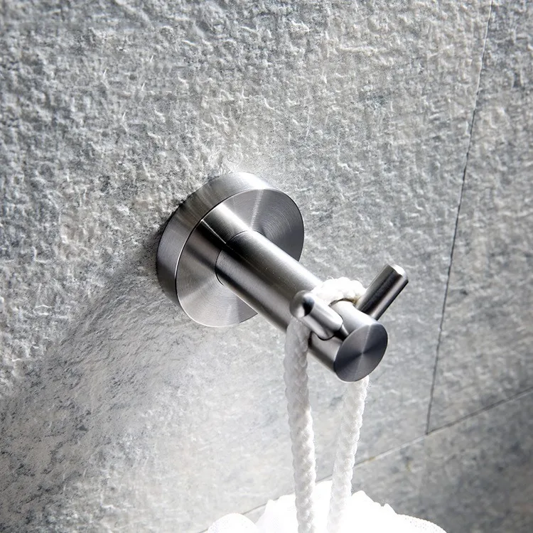 Brushed Finish Stainless Steel Double Towel Hook Bathroom Wall Hook