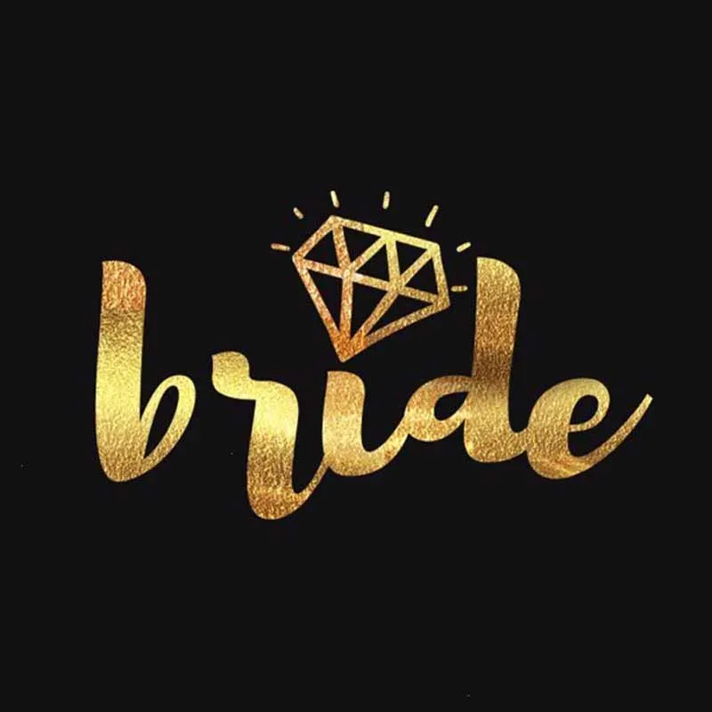 Команда надпись «Bride Tribe» Жених подружки невесты красного вина Стекло тату-наклейка для с надписью "Bride To Be" девичник вечерние свадебные украшения для душа подарок - Цвет: F