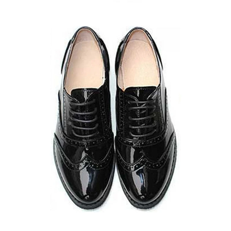 

Top Quality  Handmade Women's Genuine Leather Oxford Shoes Woman Plus Size 32-43 Retro Flats Round Toe Oxford Shoes For Women