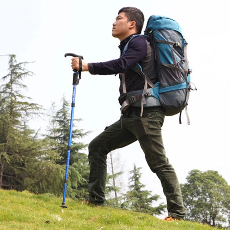 عصا للمشي 4 المفاصل T-مقبض قابل للتعديل مكافحة زلة سبائك الألومنيوم قصب في الهواء الطلق تسلق اكسسوارات عصا للمشي 4 المفاصل T-مقبض قابل للتعديل مكافحة زلة سبائك الألومنيوم قصب في الهواء الطلق تسلق اكسسوارات